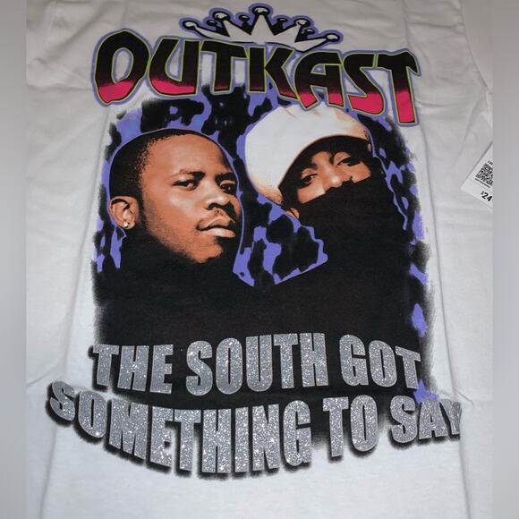 NWT Forever 21 White OutKast Shirt with Silver Lettering - Picture 2 of 5